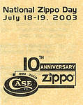 National Zippo Day 2003 Inlay